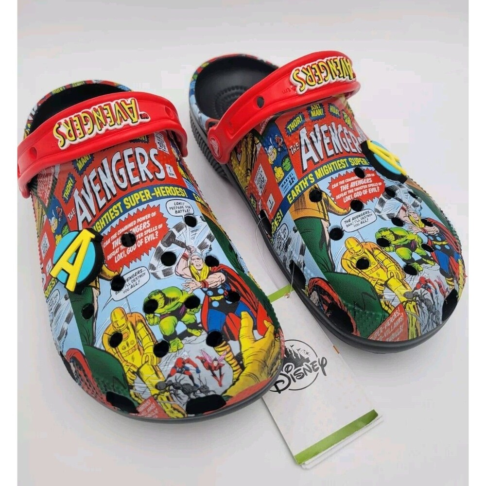 Crocs Marvel Avengers Disney Parks Classic Clogs Vintage Comics W8/M6 NWT